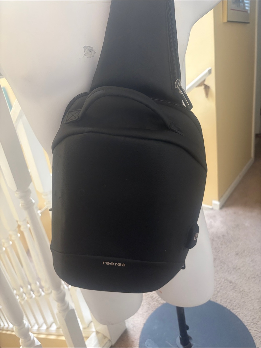 ReeYee Black Sling Belt Bag for Men